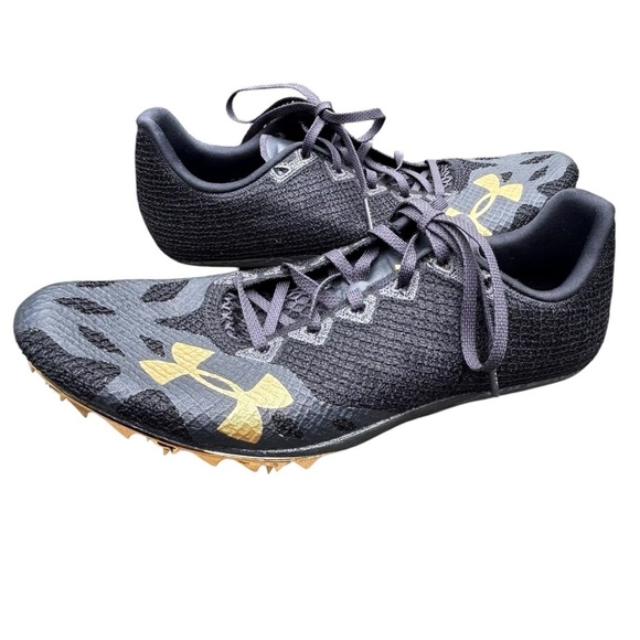Under Amour HOVR Smokeride Track Spikes 8 Black Lightweight - Picture 6 of 14